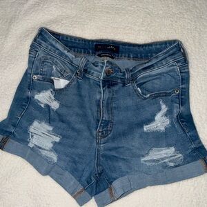 Aeropostale Blue Distressed Jean Shorts